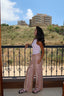 Rose Indian embroidered linen pants