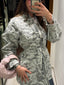 Grey embroidered wool blend jacket
