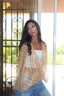 Gold criss cross top