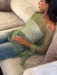 Green apple studded knit off shoulder