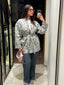 Grey embroidered wool blend jacket