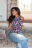 Flower bomb halter neck top