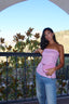 sparkly pink bandeau top