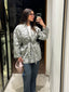 Grey embroidered wool blend jacket