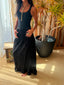 Linen Skirt Coverup in Black