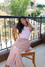 Rose Indian embroidered linen pants