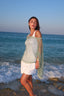 Green apple studded knit off shoulder