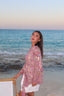 Mid Length mosaic rose kimono