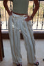 Vanilla bean embroidered linen pants