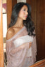 Chocolate knit studded off shoulder top