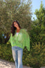 Green apple criss cross top