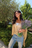 Gold criss cross top