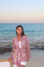 Mid Length mosaic rose kimono
