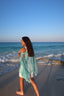 Aqua studded knit off shoulder top