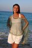 Green apple studded knit off shoulder