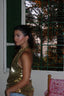 Gold payette halter neck top