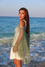 Green apple studded knit off shoulder