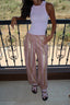 Rose Indian embroidered linen pants