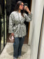 Grey embroidered wool blend jacket