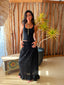 Linen Skirt Coverup in Black